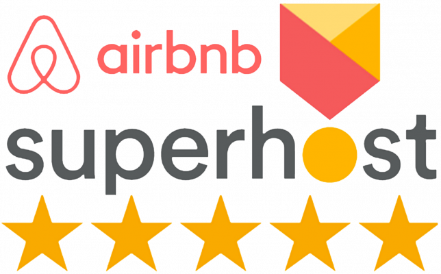 [CITYPNG.COM]HD Airbnb Superhost With Five Stars Badge Logo PNG Image - 2000x2000